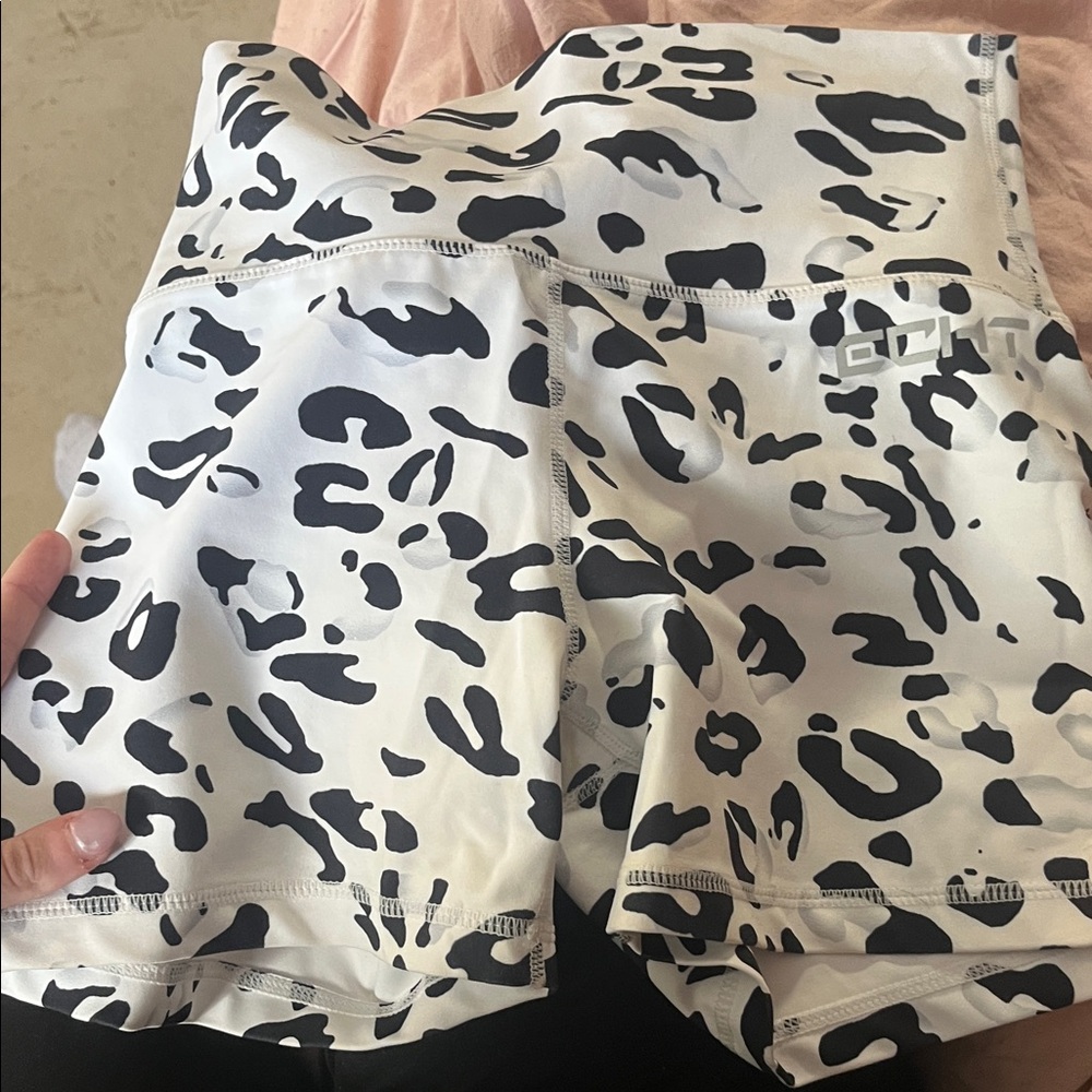 ECHT Black and White Patterned Bike Shorts